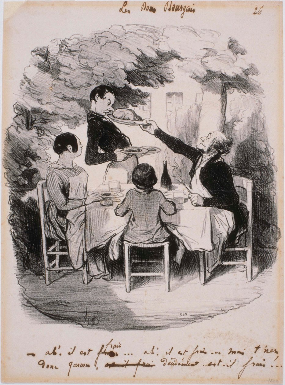 De gode borgerne: Å! Den er fersk... Men hold den da, gutt av Honoré Daumier