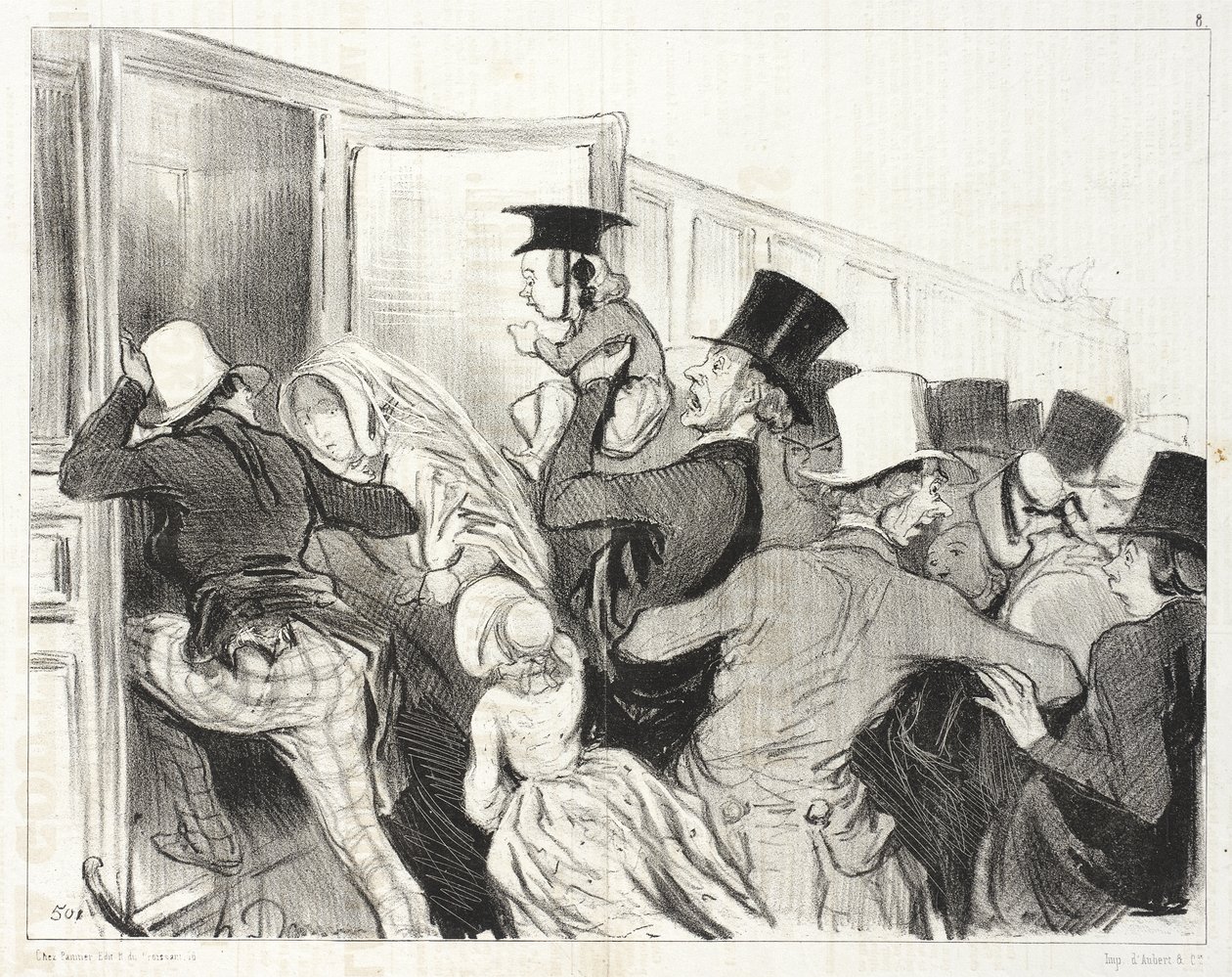 Les Chemins de Fer (serie med trykk) av Honoré Daumier