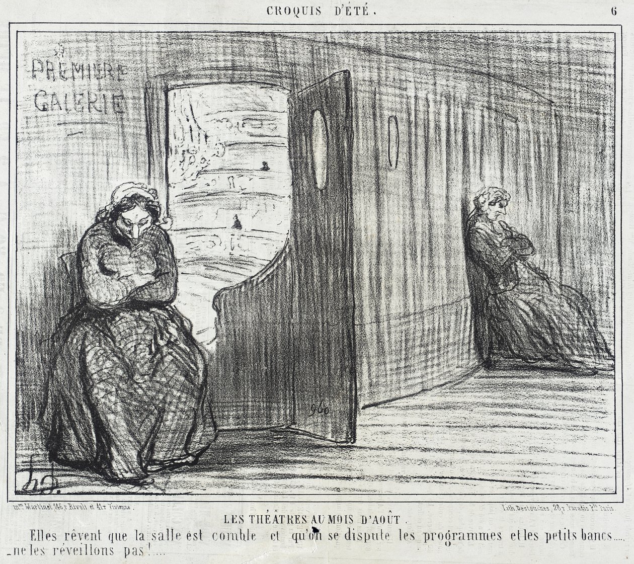 Teatrene i august av Honoré Daumier