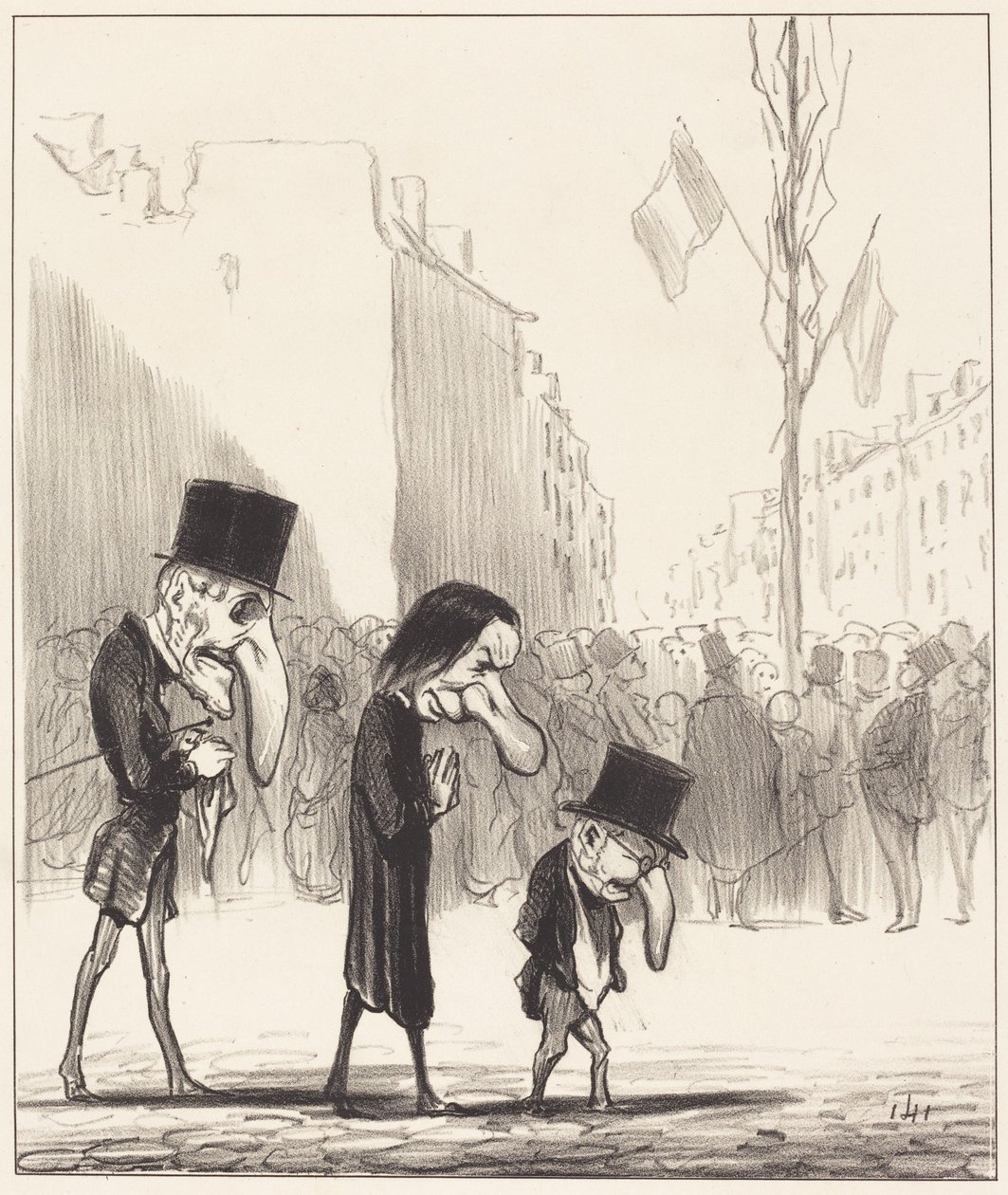 De tre små helgenene av Honoré Daumier