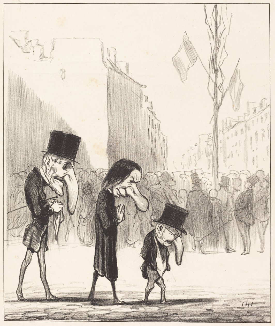 De tre små helgenene av Honoré Daumier