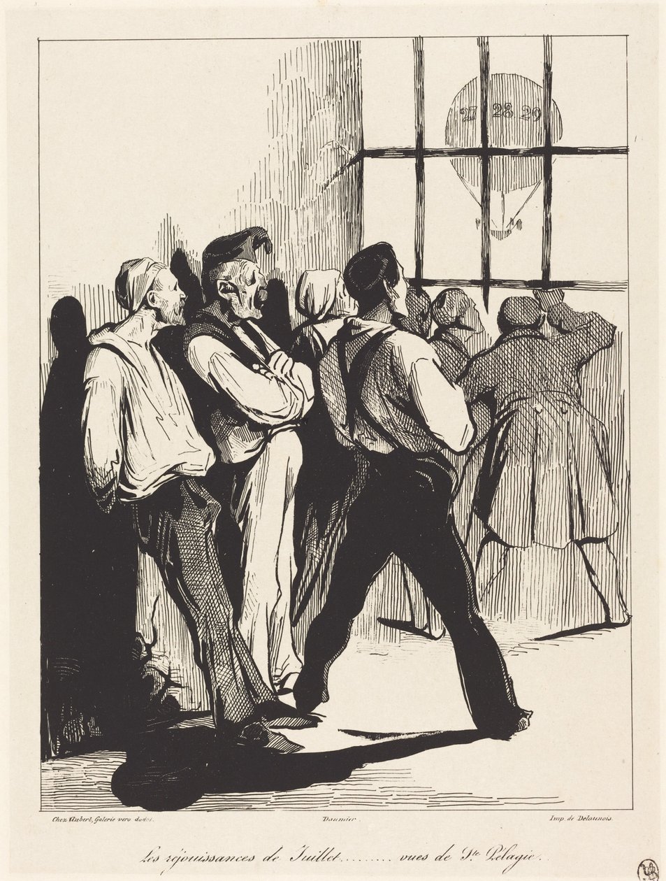 Julifestlighetene... sett fra Ste. Pélagie av Honoré Daumier