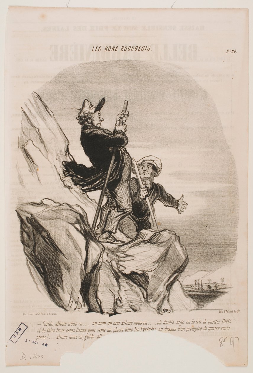 La oss komme oss vekk herfra, fører, la oss dra. av Honoré Daumier