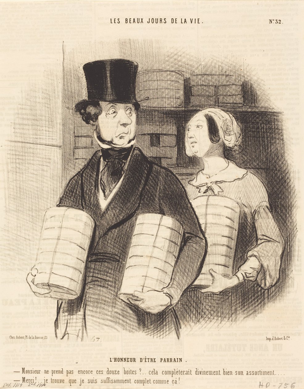 Æren av å være gudfar av Honoré Daumier