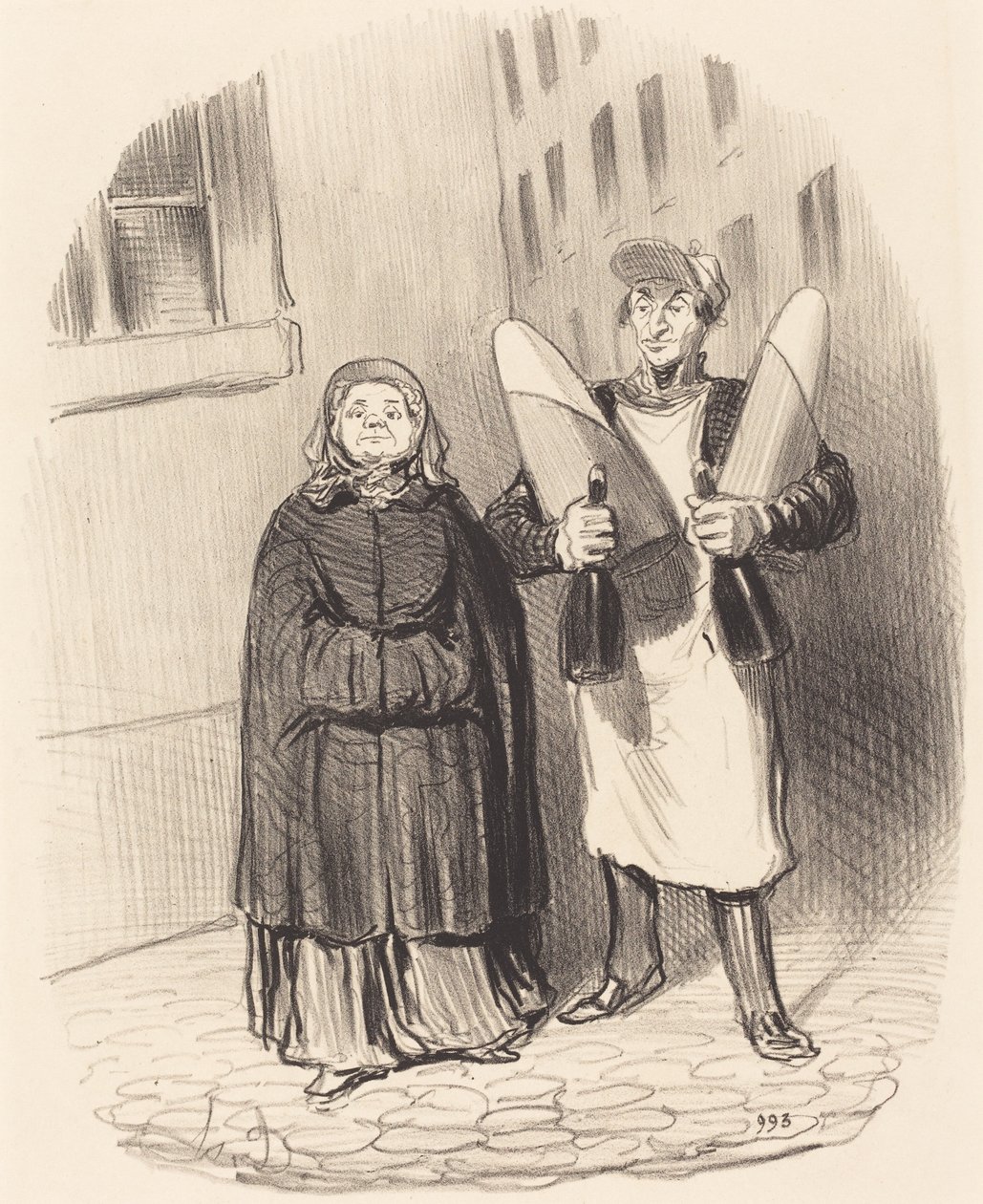 Madame Chapotard gjør seg klar til å lage sitt syltetøy av Honoré Daumier