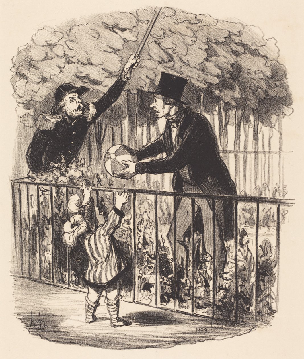 Men jeg sier jo at det er ballongen hans... av Honoré Daumier
