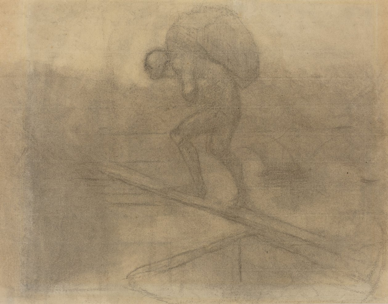 Mann som bærer en sekk av Honoré Daumier