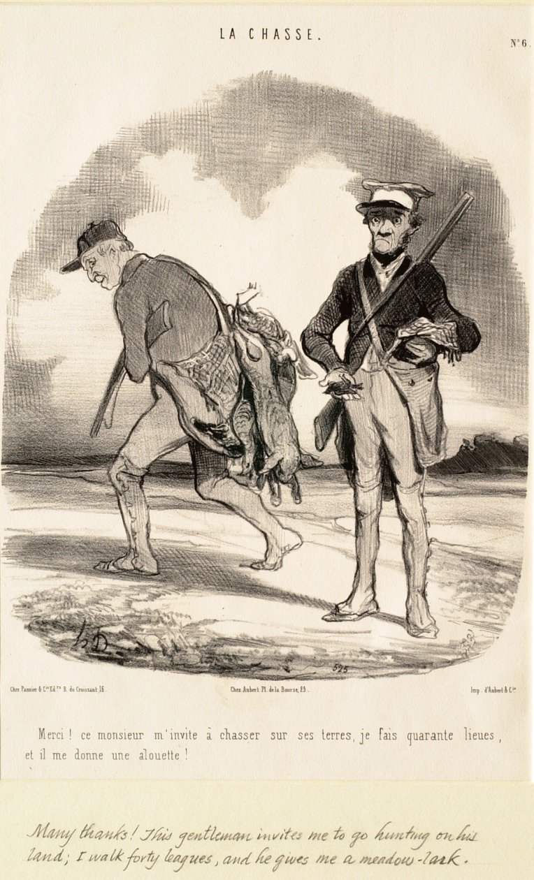Tusen takk! Denne herren inviterer meg på jakt av Honoré Daumier