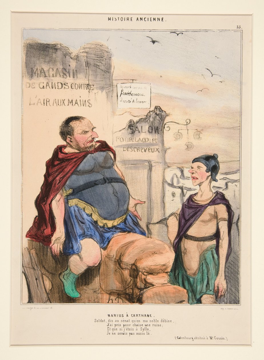Marius i Kartago. Soldat, si til Senatet at i min edle nød... fra Histoire Ancienne av Honoré Daumier