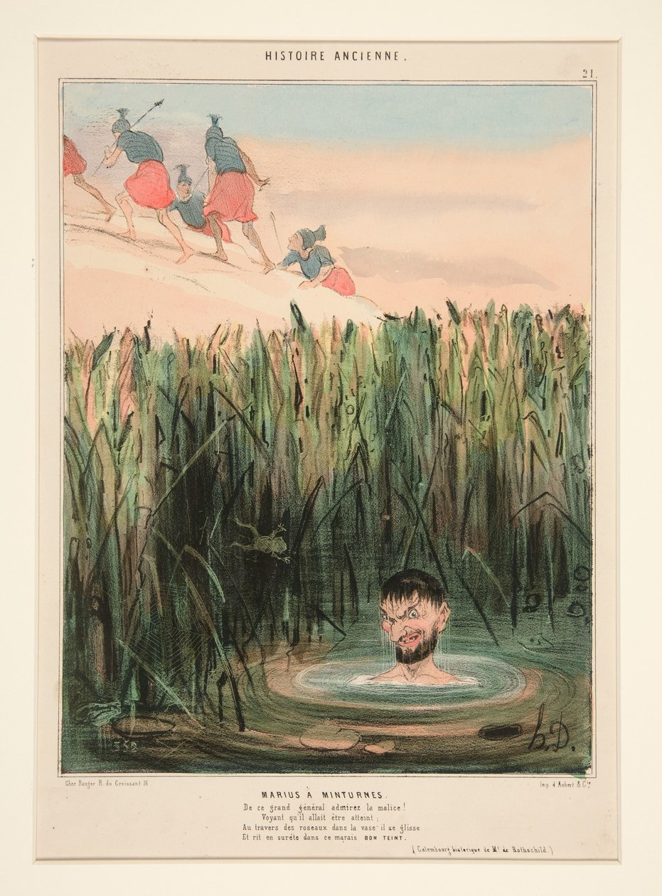 Marius i Minturnae. Beundre denne store generalens kløkt ... fra Histoire Ancienne av Honoré Daumier