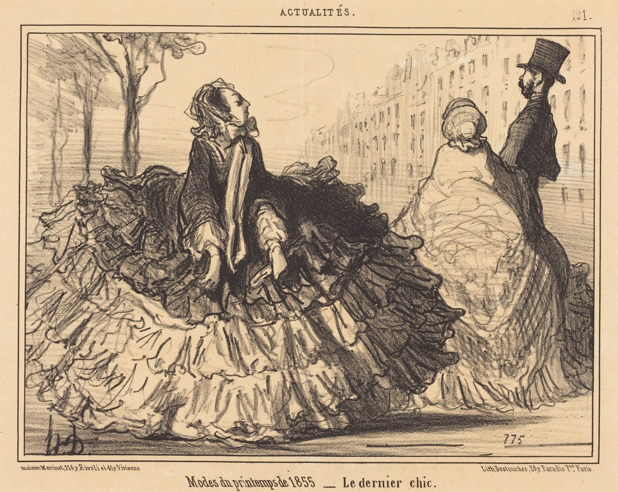 Vårmote fra 1855 av Honoré Daumier