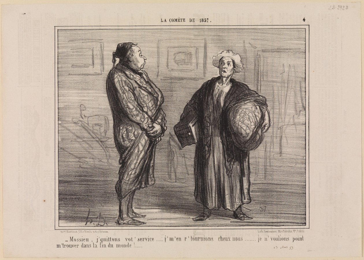 Herre, vi forlater Deres tjeneste... (Kometen fra 1857, plansje 4) av Honoré Daumier