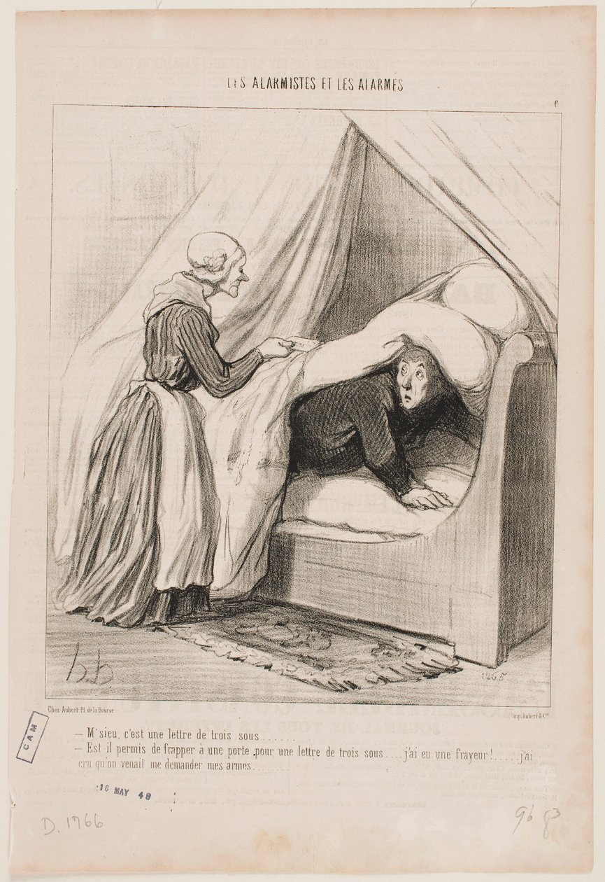 Herre, det er et brev for tre cent... av Honoré Daumier