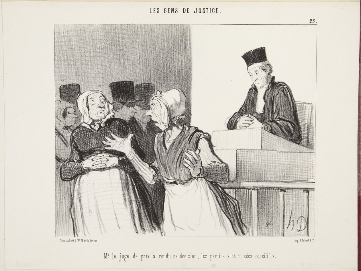 Forliksdommeren har avsagt sin avgjørelse, partene anses som forlikte av Honoré Daumier
