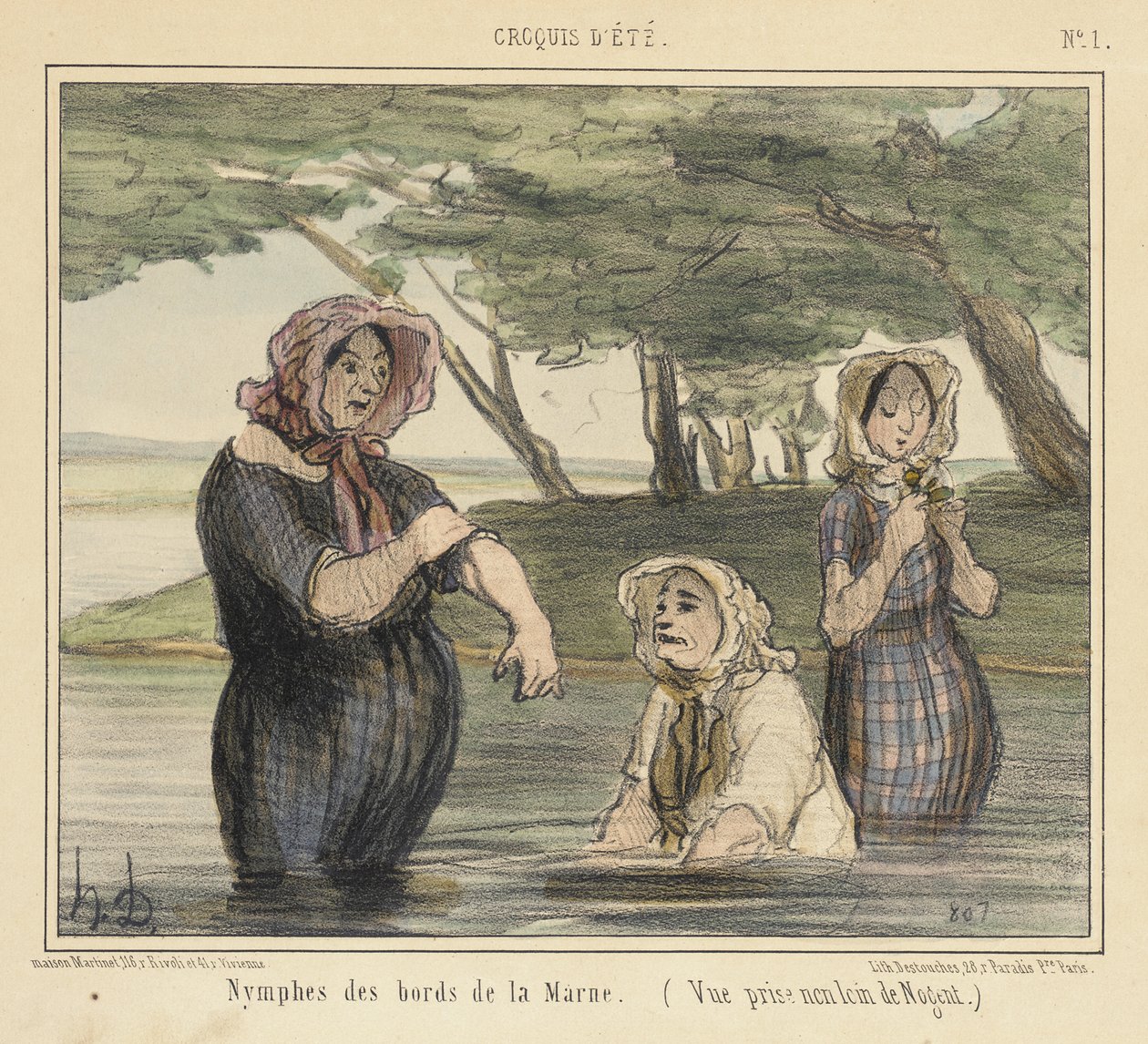 Nymfer ved Marnes bredder av Honoré Daumier