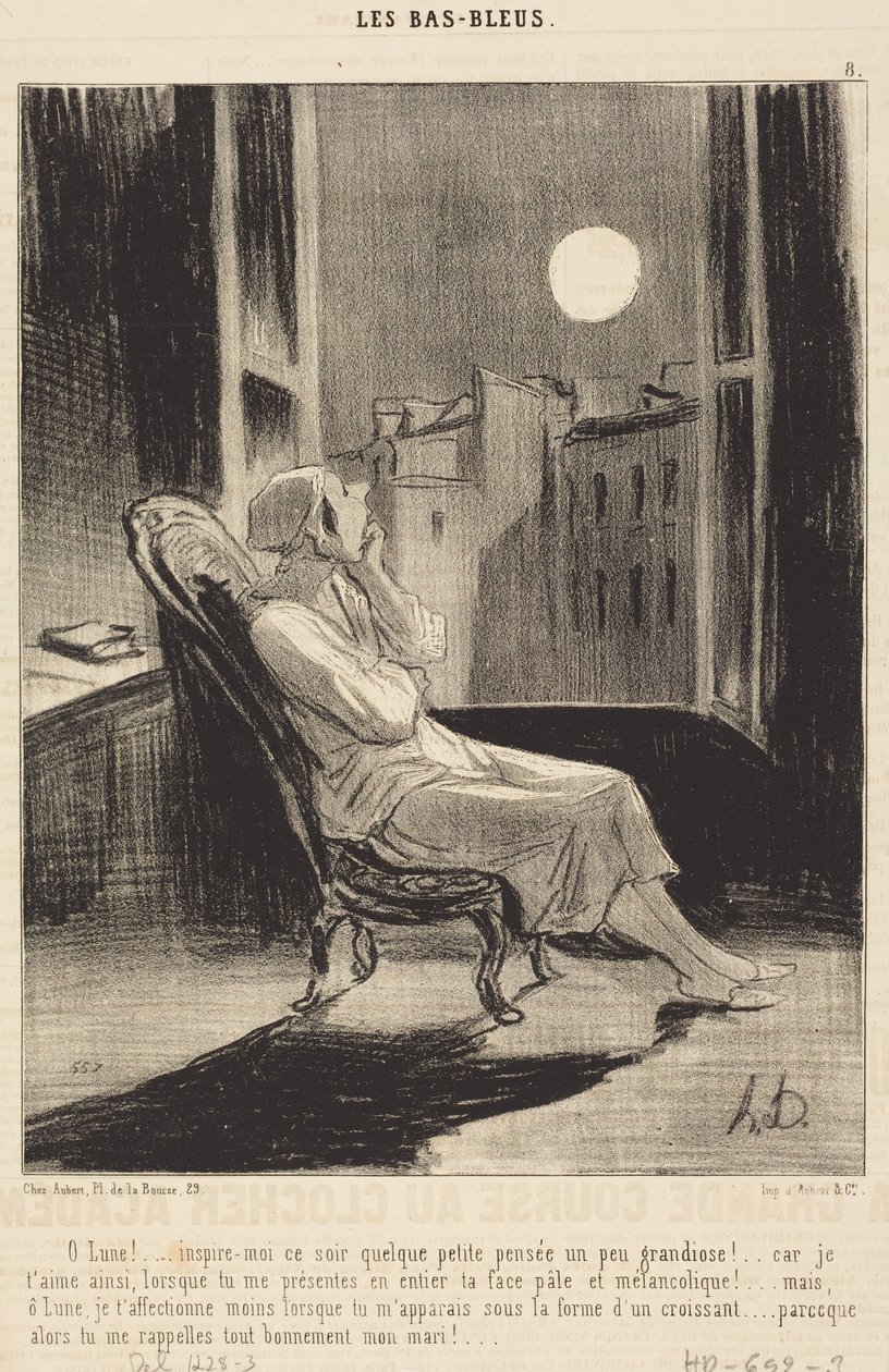 Å måne!... inspirer meg i kveld med en liten tanke... av Honoré Daumier