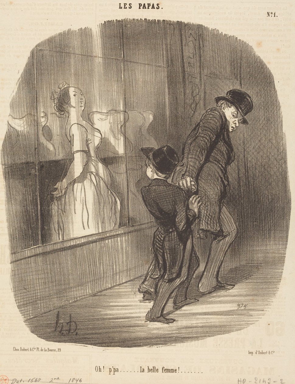 Å! Pappa... for en vakker kvinne! av Honoré Daumier