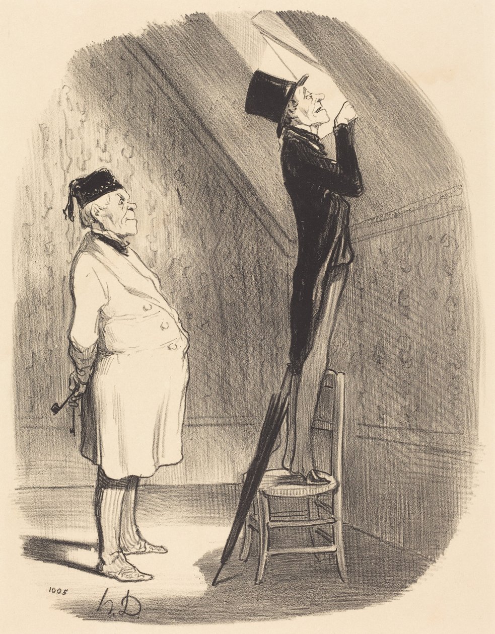 Å! Når det gjelder utsikten, finner De ikke noe bedre enn her! av Honoré Daumier