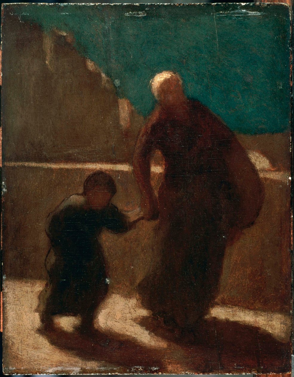 På en bro om natten av Honoré Daumier