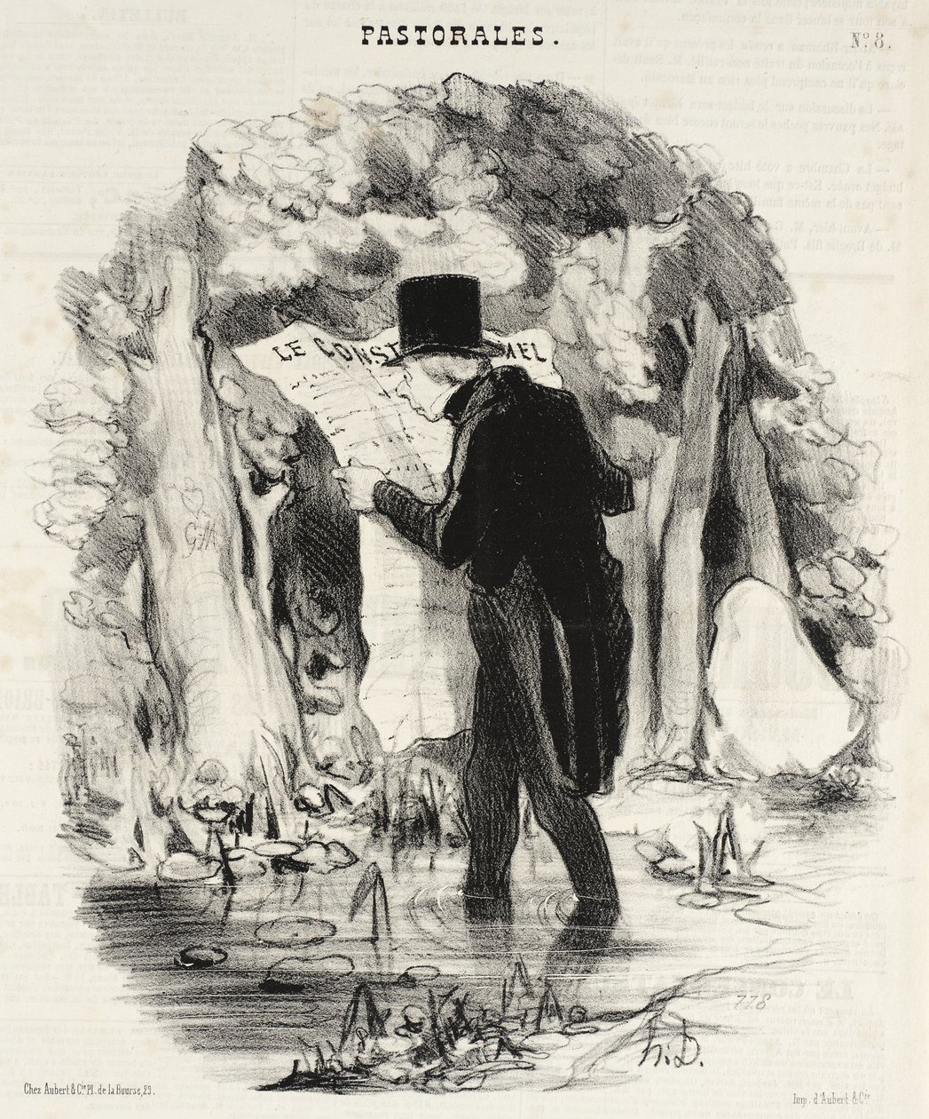 Hvor lesningen av Le Constitutionnel kan føre! av Honoré Daumier