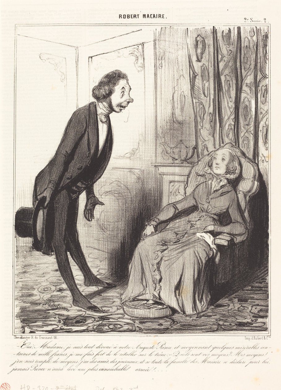 Ja, madame, jeg er helt hengiven til vår... prins... av Honoré Daumier