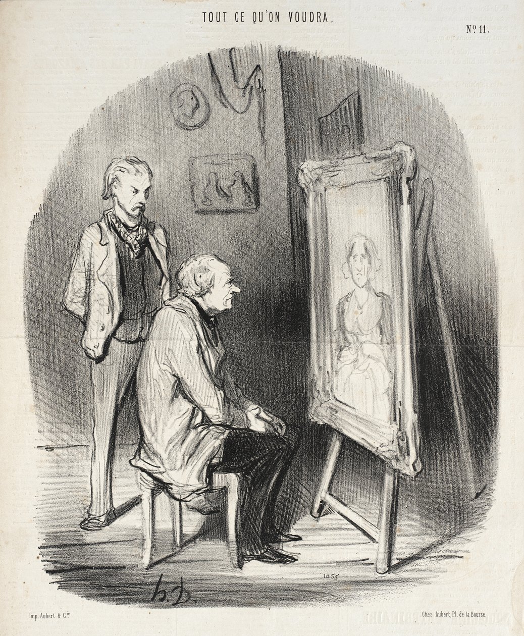 Ja, det er virkelig min avdøde kone!... jeg synes bare at De har smigret henne for mye!... av Honoré Daumier