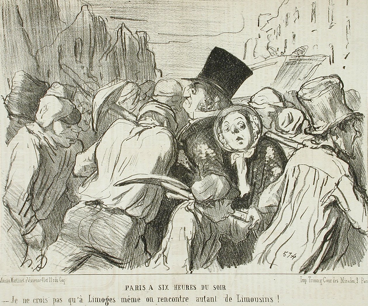 Paris klokken seks om kvelden av Honoré Daumier