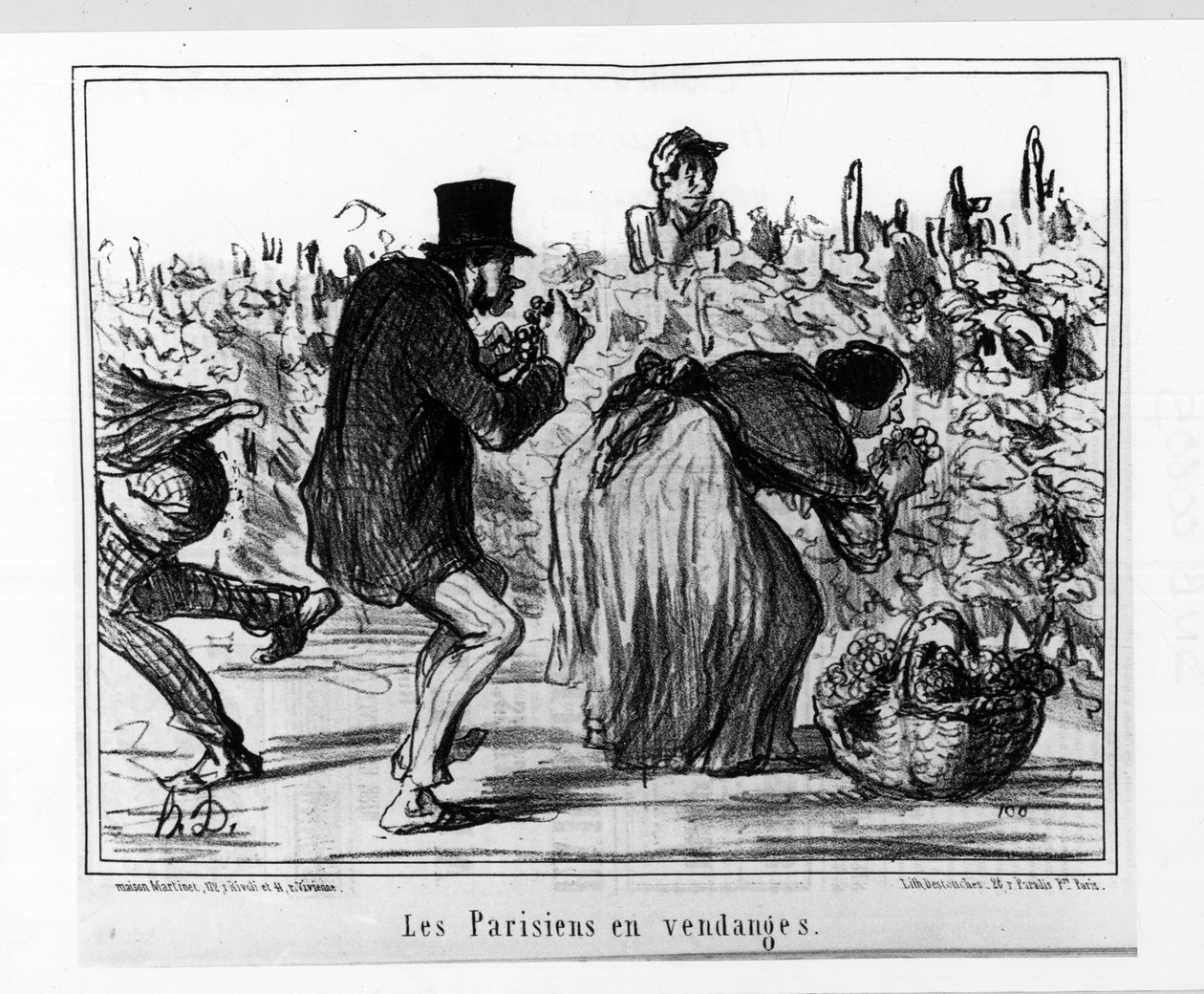 Parisiske skisser: Parisians in harvest - av Daumier, i "" Charivari"" fra 02/10/1857 av Honoré Daumier