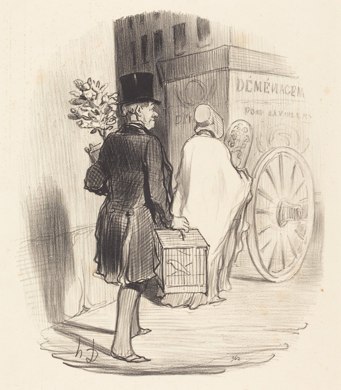 Pariser transporterer til et annet distrikt... av Honoré Daumier