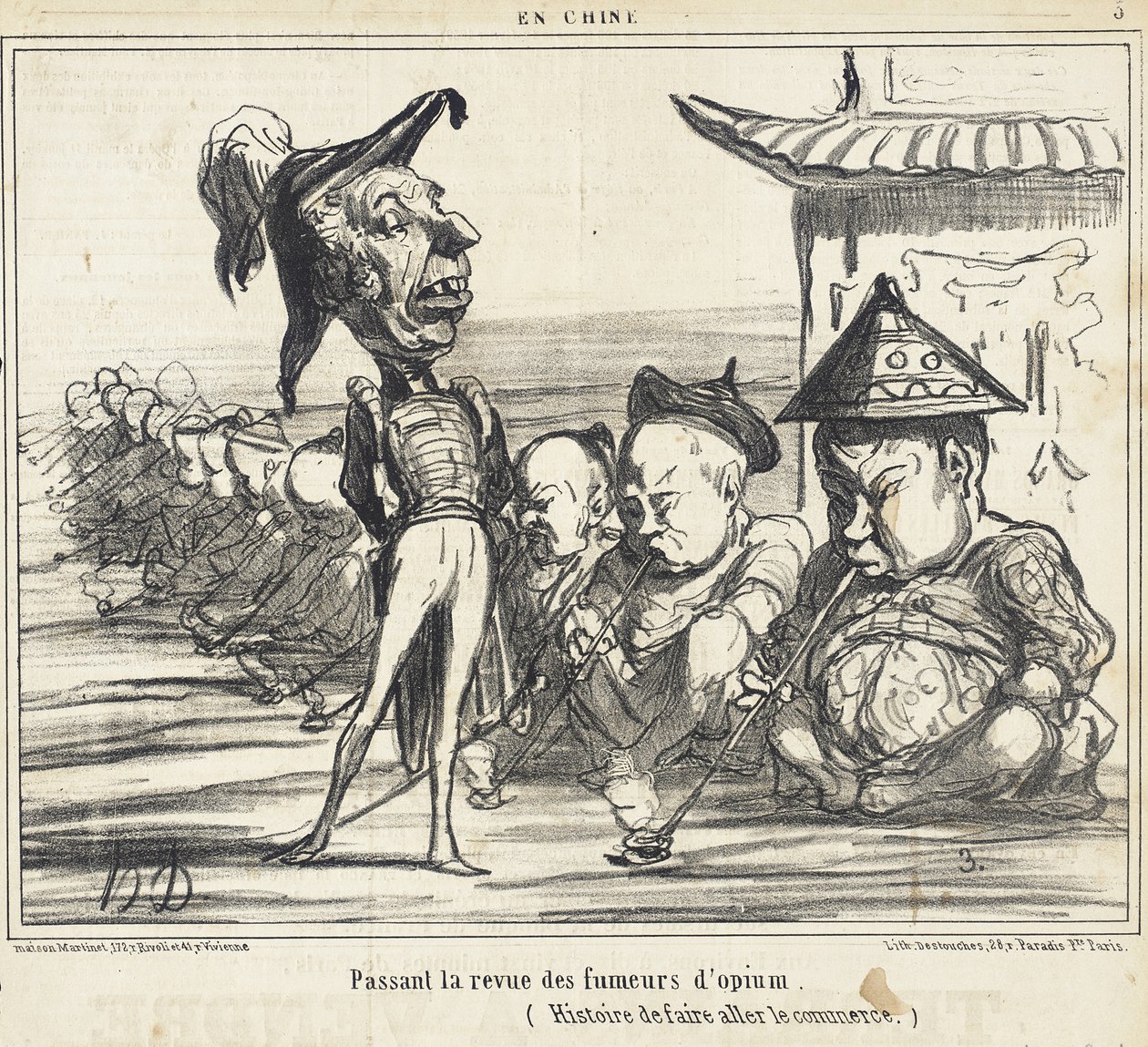 Mønstring av opiumsrykerne av Honoré Daumier