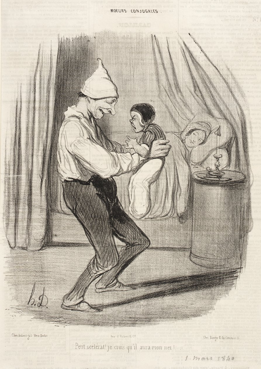 Lille skurk! Jeg tror han får nesen min... av Honoré Daumier