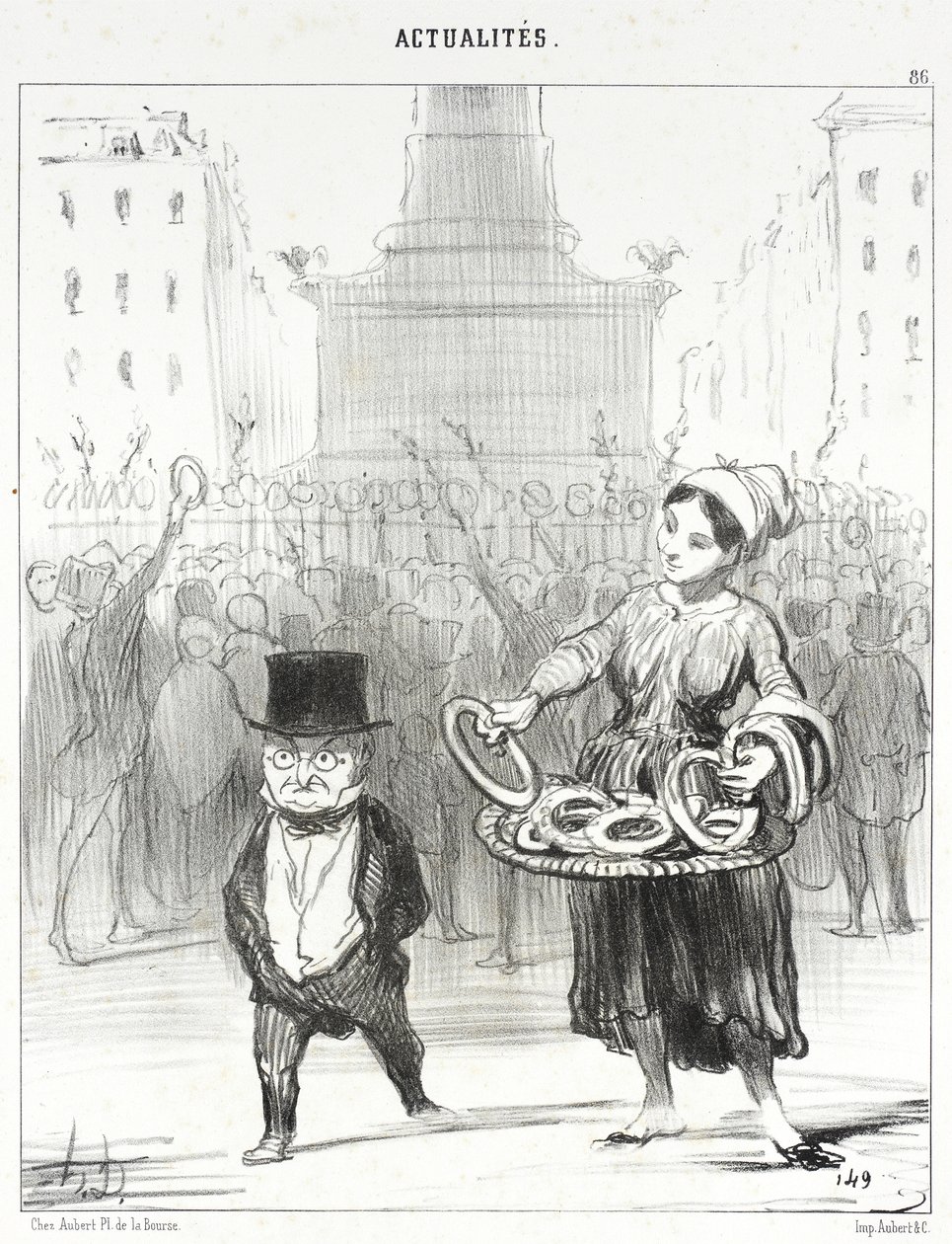 Place de la Bastille av Honoré Daumier