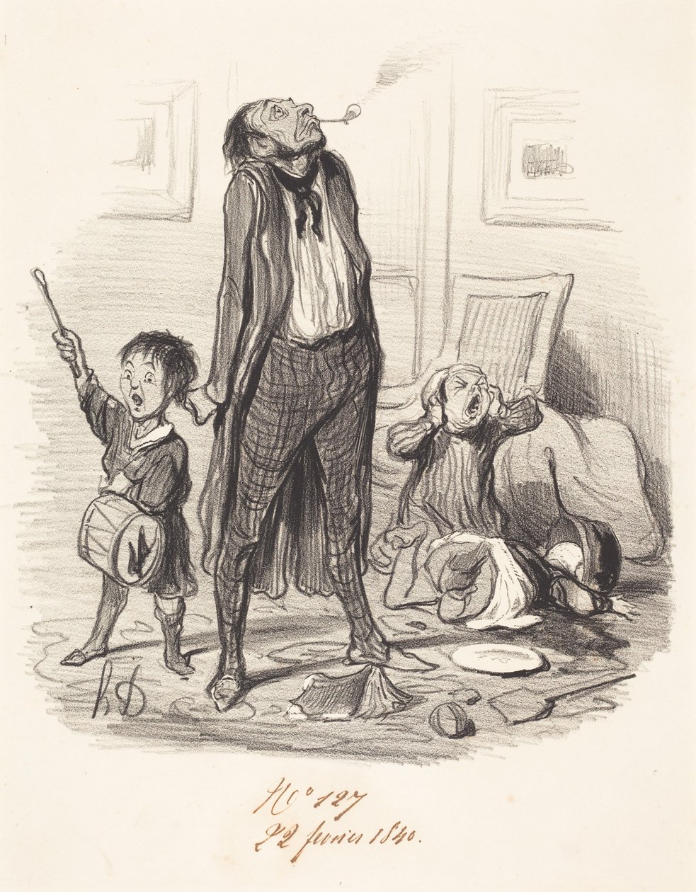 Klassisk dikter som skriver en ekloge... av Honoré Daumier