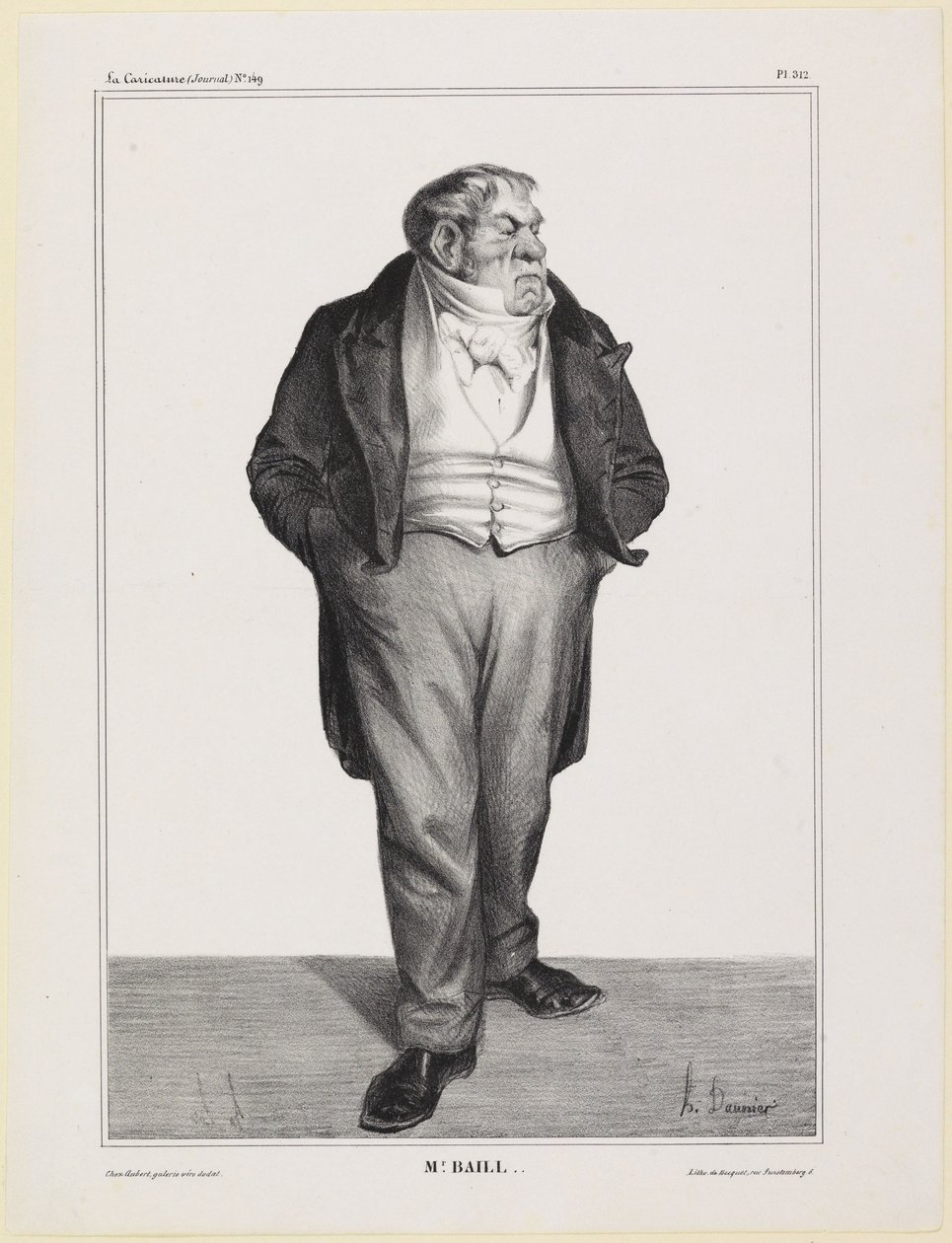 Portrett av M. Baillot av Honoré Daumier