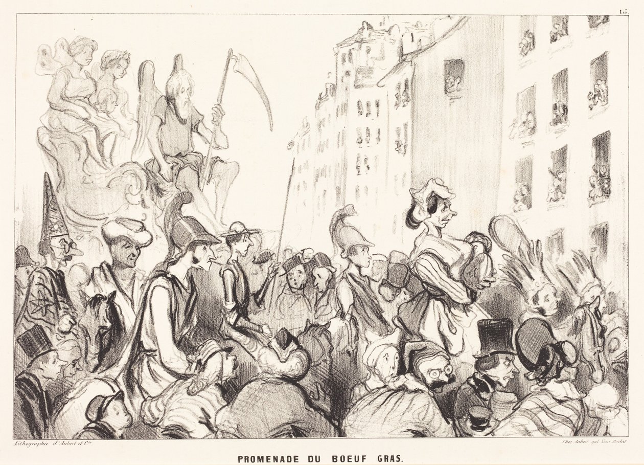 Prosesjonen med den fete oksen av Honoré Daumier