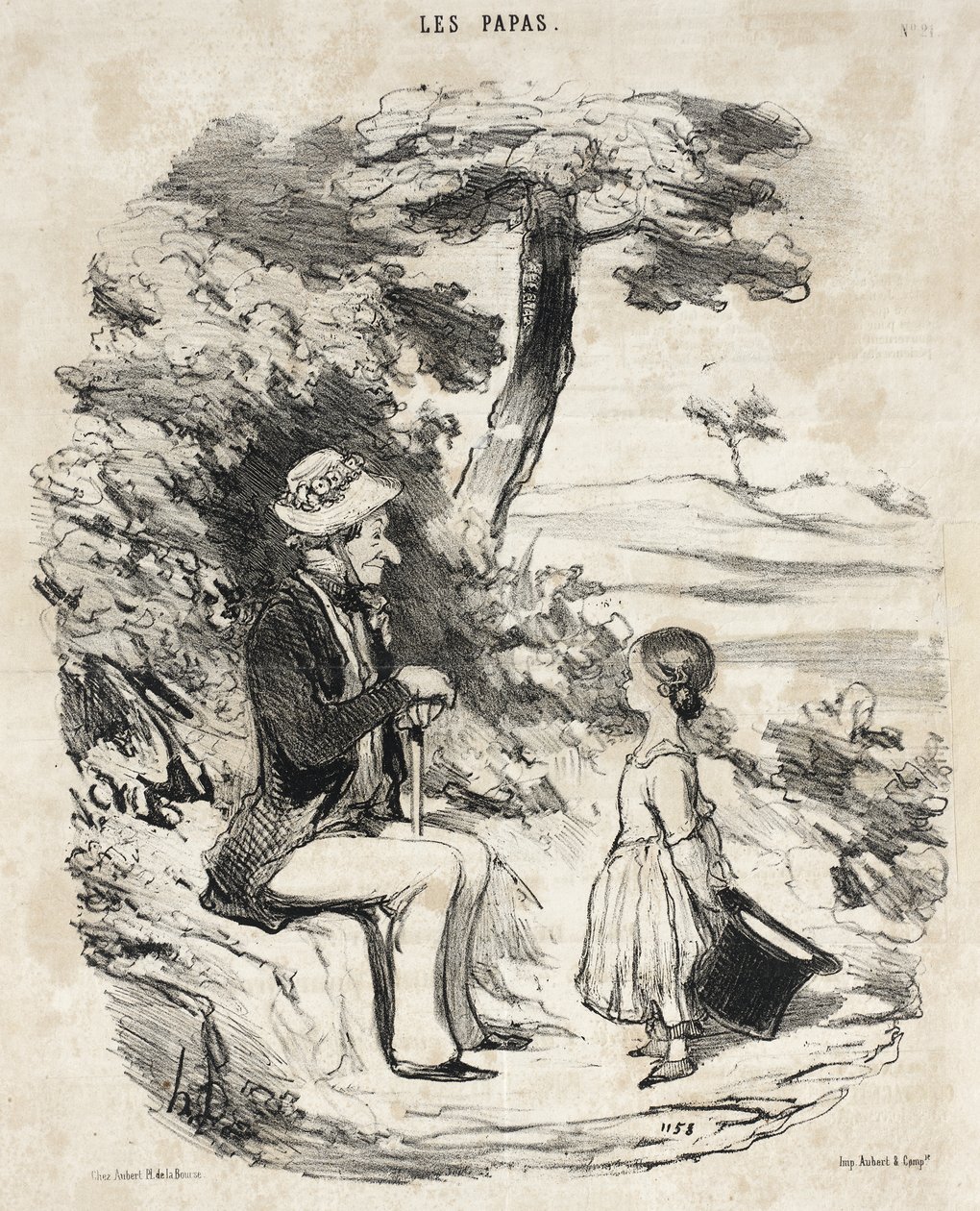 Når man har en spøkefull far av Honoré Daumier