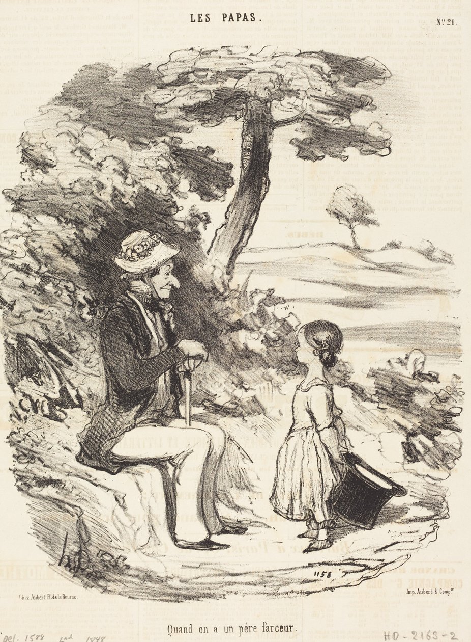 Når man har en spøkefull far av Honoré Daumier
