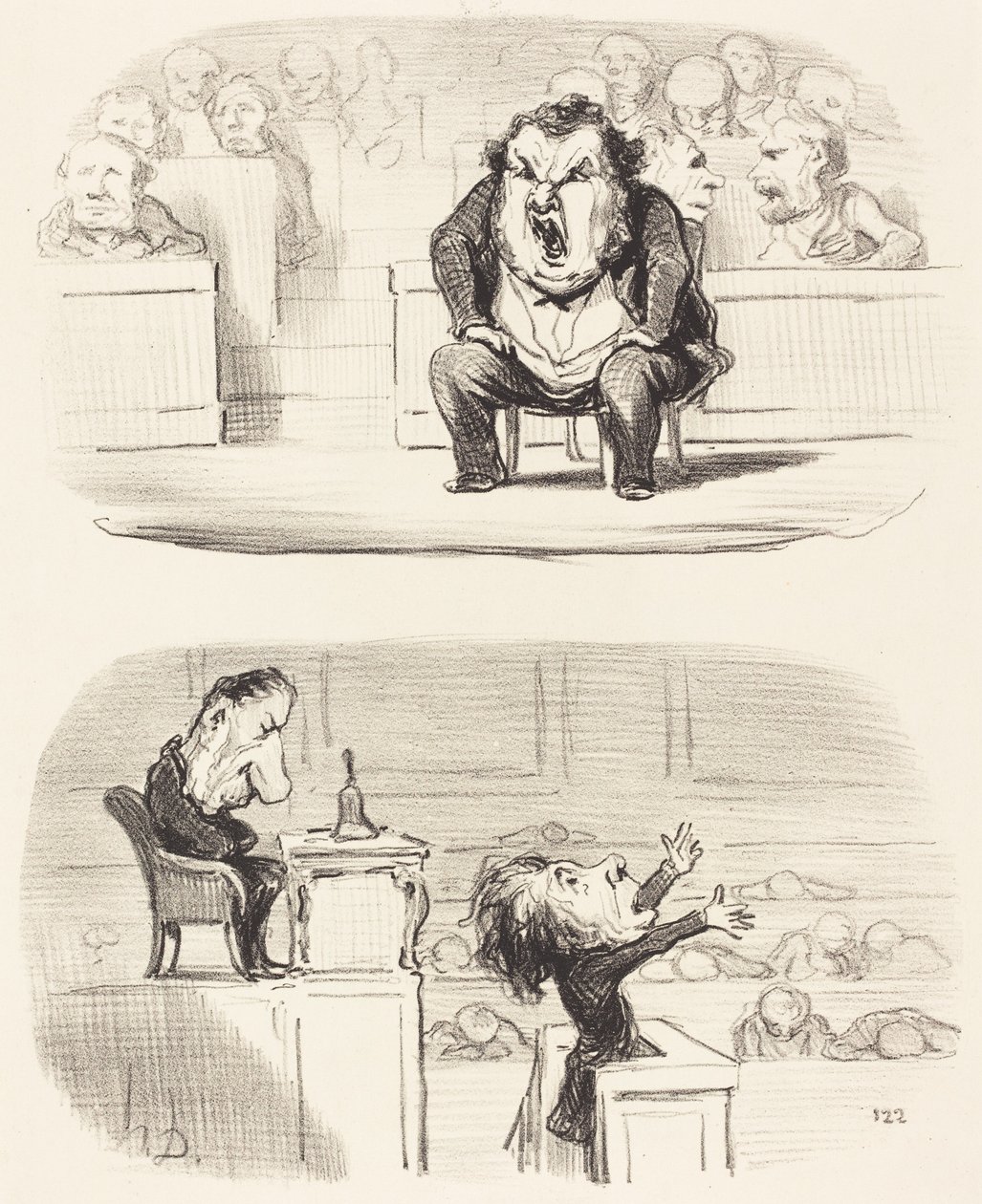 Når en kjedelig taler går på talerstolen av Honoré Daumier