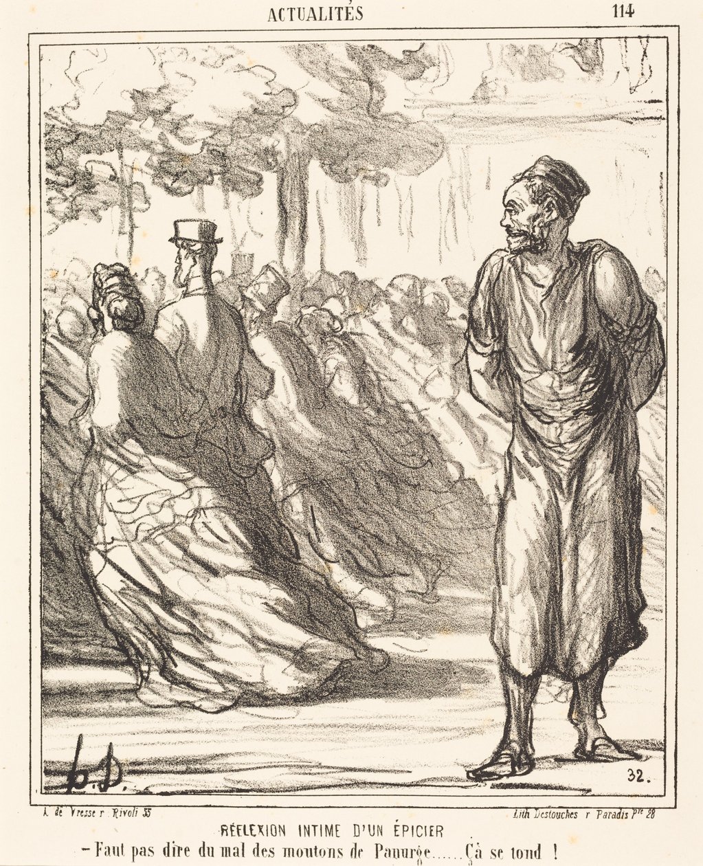 En kjøpmanns intime ettertanke av Honoré Daumier