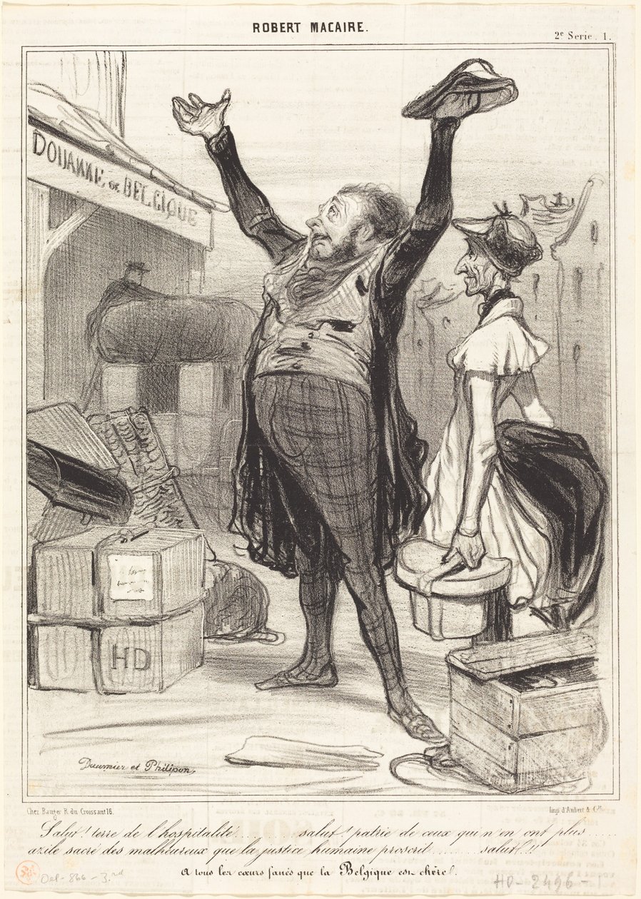 Hilsen! Gjestfrihetens land... av Honoré Daumier