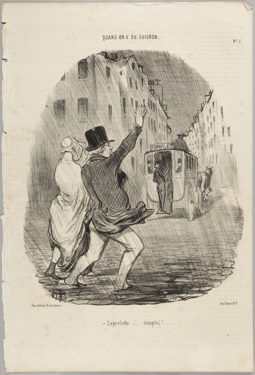 Saprelotte... komplett!, nummer 5 fra serien Quand on a du Guignon i Le Charivari av Honoré Daumier