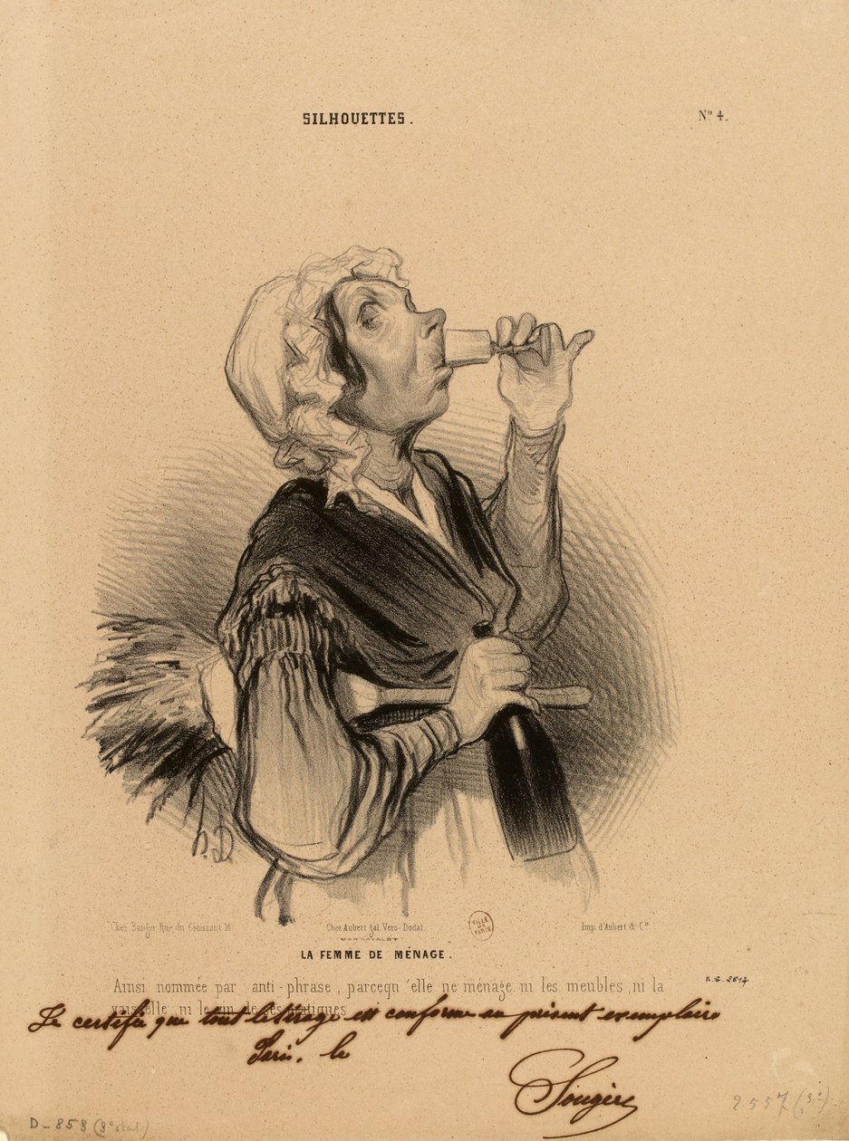 Silhuetter nr. 4: Vaskekonen. - Slik kalt ved antifrase... av Honoré Daumier