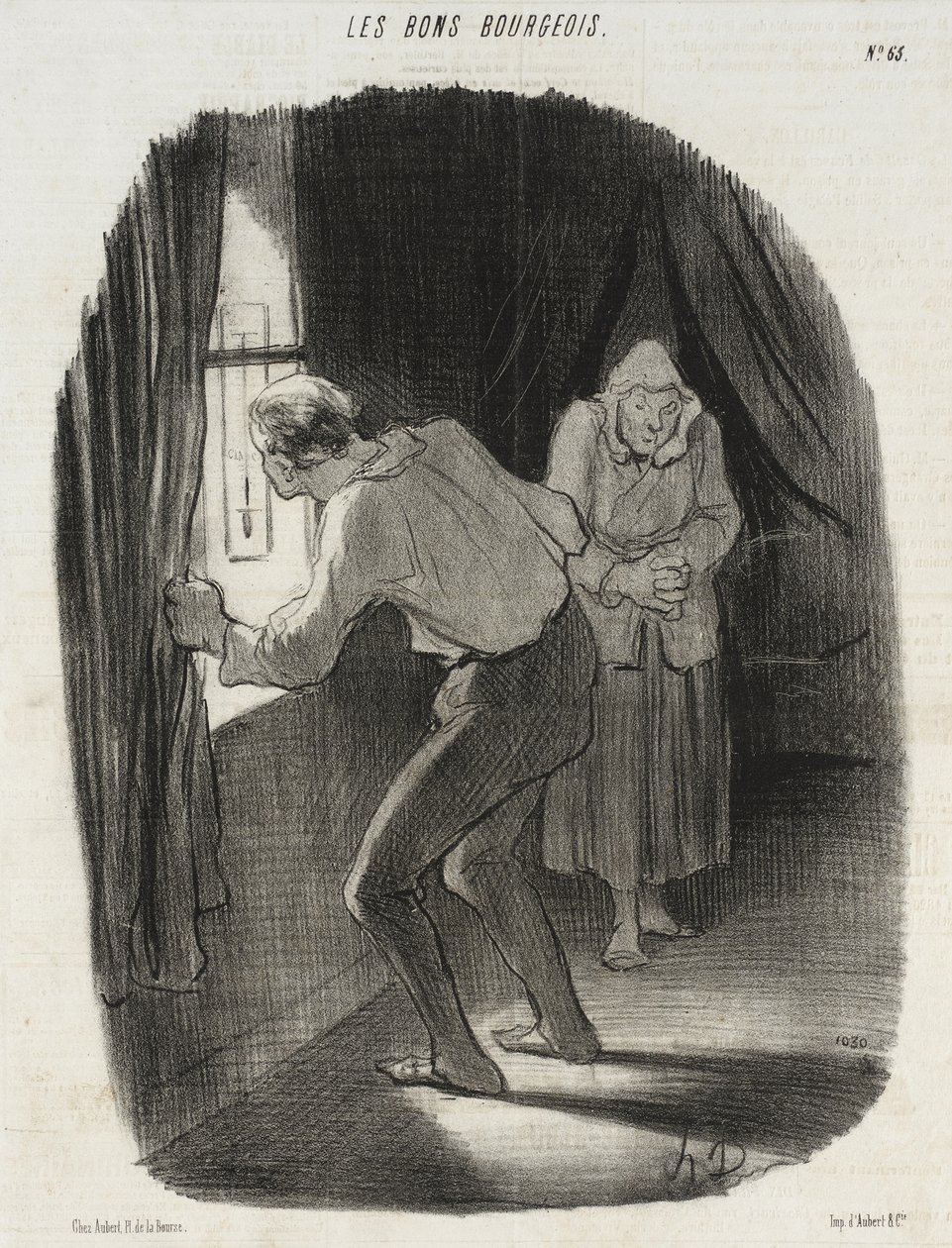 Seks grader under null... Å! Nå undrer jeg meg ikke lenger... av Honoré Daumier
