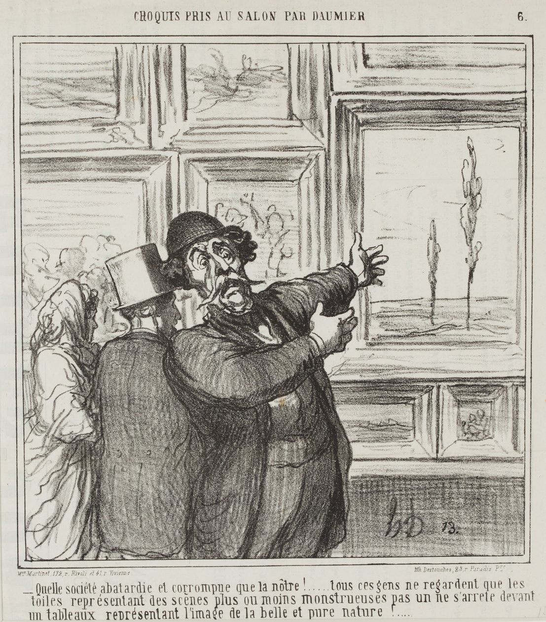 Skisse laget på salongen av Daumier, nr. 6: Bare se på hvilken degenerert og korrupt verden vi lever i . . . av Honoré Daumier