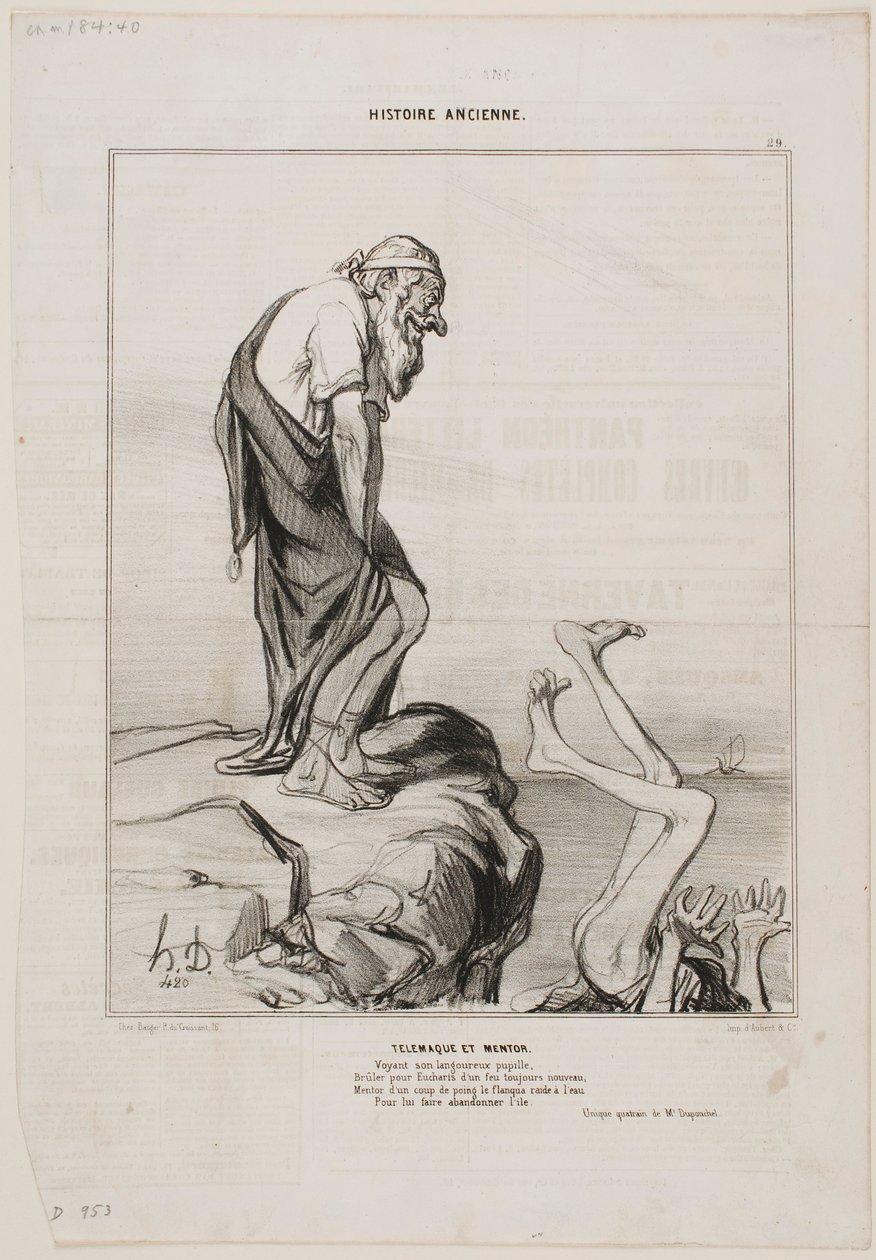 Telemakhos og Mentor av Honoré Daumier