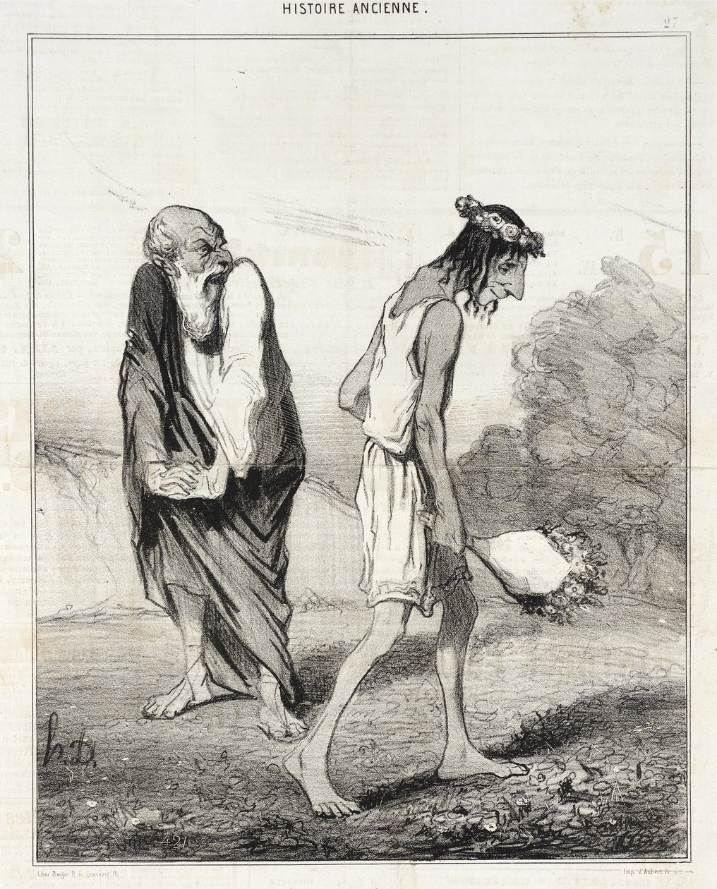 Telemakhos herjet av kjærlighet av Honoré Daumier