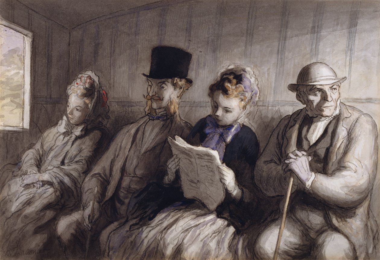 Førsteklassevognen av Honoré Daumier