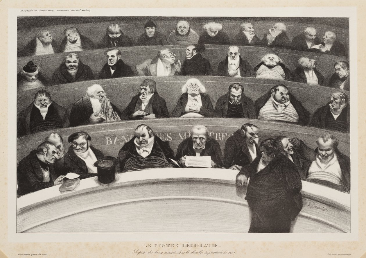 Den lovgivende magen (Le ventre législatif) av Honoré Daumier