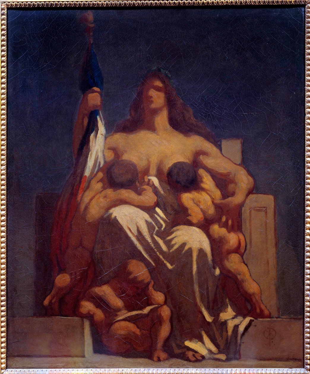 The Republique Allegorie de France som ammer barna hennes. Skisse av Honore Daumier (1808-1879) 1848 Søn. 0,73x0,60 m Paris, Orsay-museet av Honoré Daumier