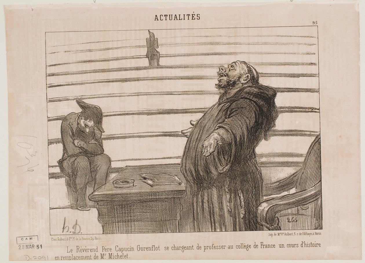 Den ærverdige faderen av kapusinerordenen av Honoré Daumier